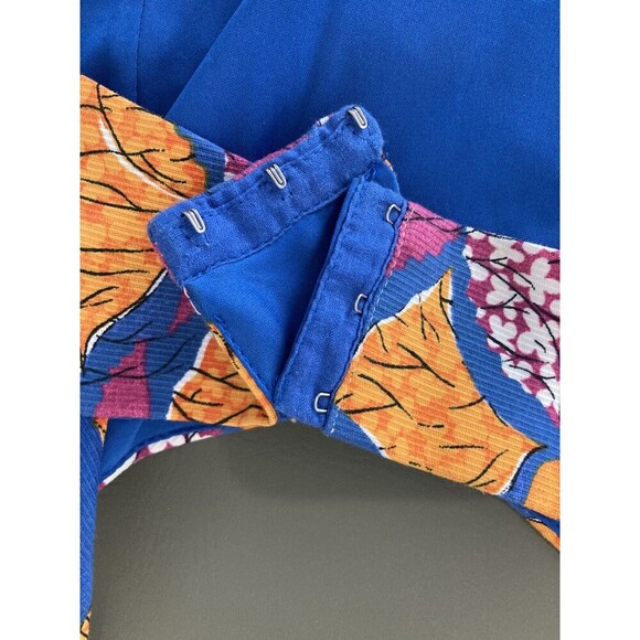 ZARA TRAFALUC Dress Women Medium Orange Blue Strappy Back Cutout Zip Closure - Picture 4 of 10